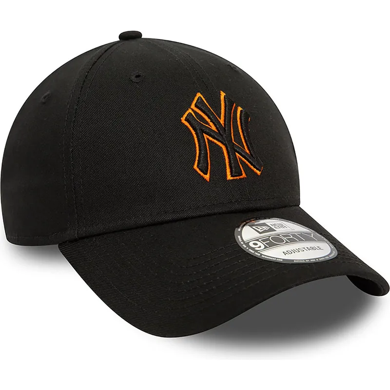 cappelli-curva-nero-cinghia-regolabile-9forty-team-outline-dei-new-york-yankees-mlb-di-new-era