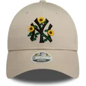 cappellino-curvo-beige-regolabile-da-donna-9forty-floral-dei-new-york-yankees-mlb-di-new-era