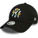 cappellino-curvo-nero-regolabile-da-donna-9forty-floral-dei-new-york-yankees-mlb-di-new-era