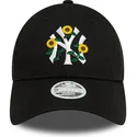 cappellino-curvo-nero-regolabile-da-donna-9forty-floral-dei-new-york-yankees-mlb-di-new-era