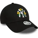 cappellino-curvo-nero-regolabile-da-donna-9forty-floral-dei-new-york-yankees-mlb-di-new-era