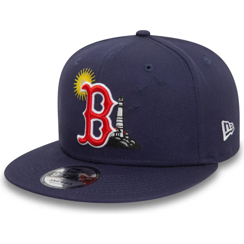 cappello-piatto-blu-marino-snapback-9fifty-summer-icon-dei-boston-red-sox-mlb-di-new-era