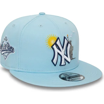 cappello-piatto-azzurro-snapback-9fifty-summer-icon-dei-new-york-yankees-mlb-di-new-era