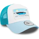 cappellino-trucker-bianco-e-blu-a-frame-summer-di-mykonos-citta-e-spiagge-di-new-era