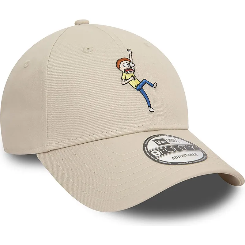 cappellino-visiera-curva-beige-regolabile-9forty-character-di-morty-smith-rick-y-morty-di-new-era
