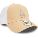 cappellino-trucker-marrone-chiaro-e-bianco-a-frame-seasonal-infill-dei-los-angeles-dodgers-mlb-di-new-era