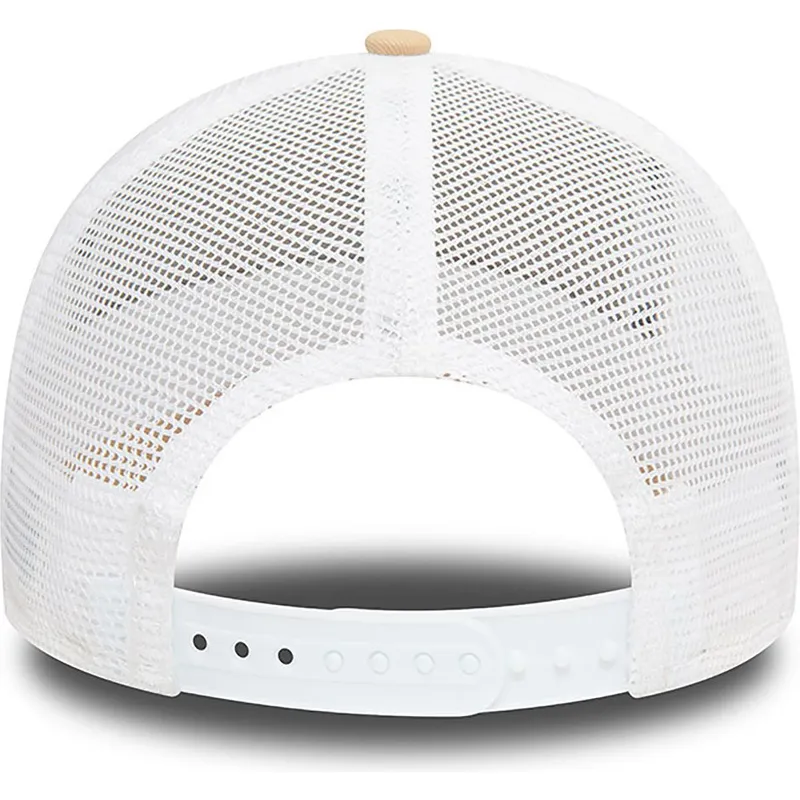 cappellino-trucker-marrone-chiaro-e-bianco-a-frame-seasonal-infill-di-los-angeles-dodgers-mlb-di-new-era