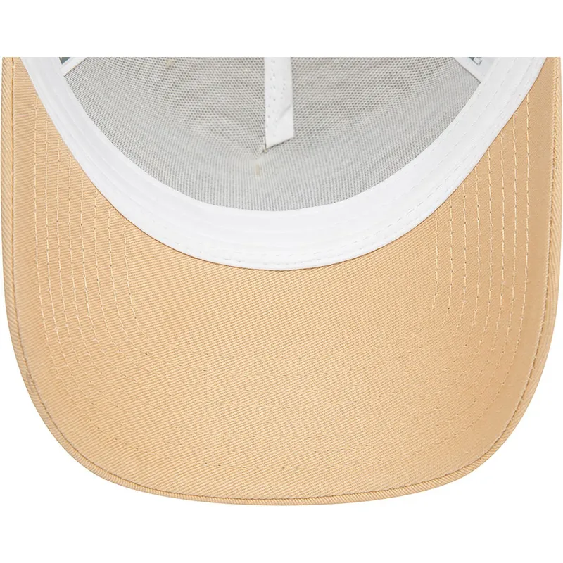 cappellino-trucker-marrone-chiaro-e-bianco-a-frame-seasonal-infill-di-los-angeles-dodgers-mlb-di-new-era