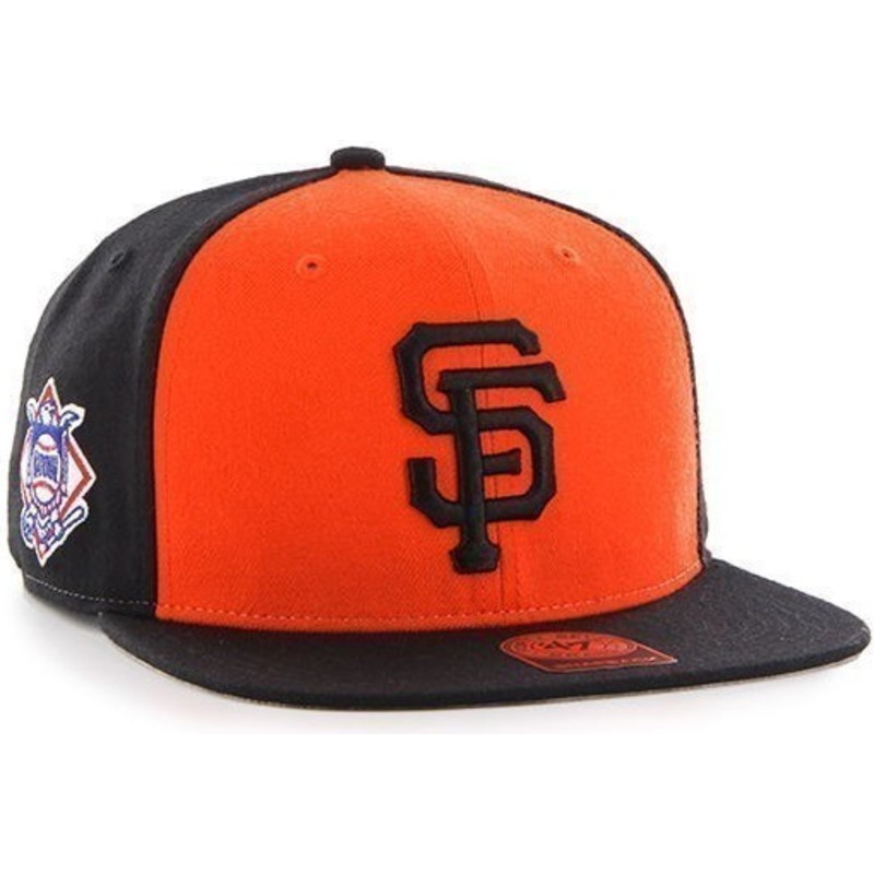 cappellino-visiera-piatta-nero-e-arancione-snapback-di-san-francisco-giants-mlb-sure-shot-di-47-brand