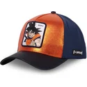 cappello-trucker-arancione-e-blu-navy-son-goku-sav-dragon-ball-di-capslab