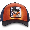 cappello-trucker-arancione-e-blu-navy-son-goku-sav-dragon-ball-di-capslab