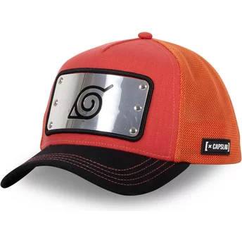 Capslab Konoha NME Naruto Red and Orange Trucker Hat