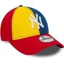 new-era-curved-brim-youth-9forty-block-new-york-yankees-mlb-multicolor-adjustable-cap