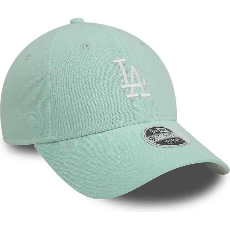 cappellino-con-visiera-curva-verde-regolabile-da-donna-9forty-linen-dei-los-angeles-dodgers-mlb-di-new-era