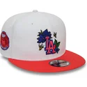 cappello-piatto-bianco-e-rosso-snapback-9fifty-floral-di-los-angeles-dodgers-mlb-di-new-era