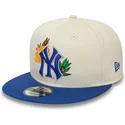 cappello-piatto-bianco-e-blu-snapback-9fifty-floral-dei-new-york-yankees-mlb-di-new-era