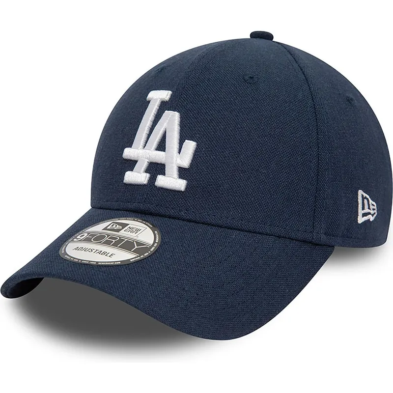 cappellino-curvo-blu-marino-regolabile-9forty-linen-dei-los-angeles-dodgers-mlb-di-new-era