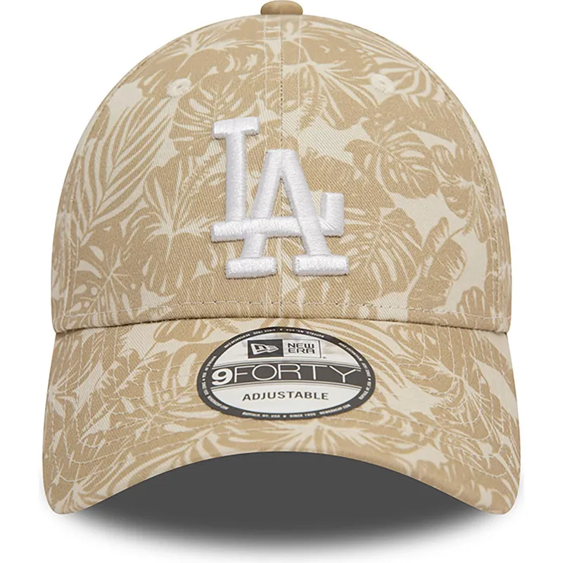 cappellino-visiera-curva-marrone-regolabile-9forty-summer-all-over-print-dei-los-angeles-dodgers-mlb-di-new-era