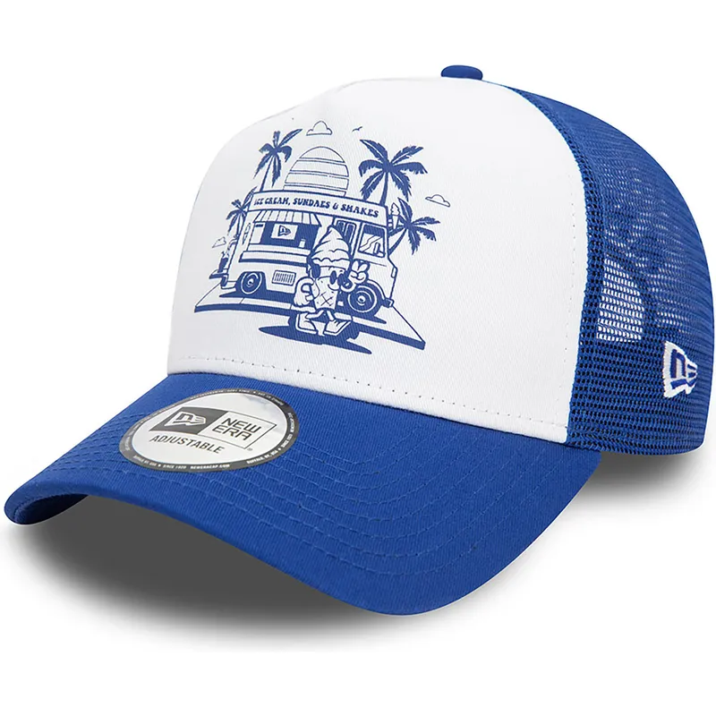 cappelli-curva-blu-snapback-a-frame-frame-graphic-dei-ice-cream-los-angeles-di-new-era