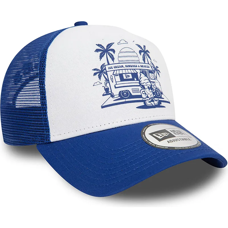 cappelli-curva-blu-snapback-a-frame-frame-graphic-dei-ice-cream-los-angeles-di-new-era