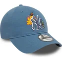 cappellino-curvo-blu-regolabile-9twenty-floral-dei-new-york-yankees-mlb-di-new-era
