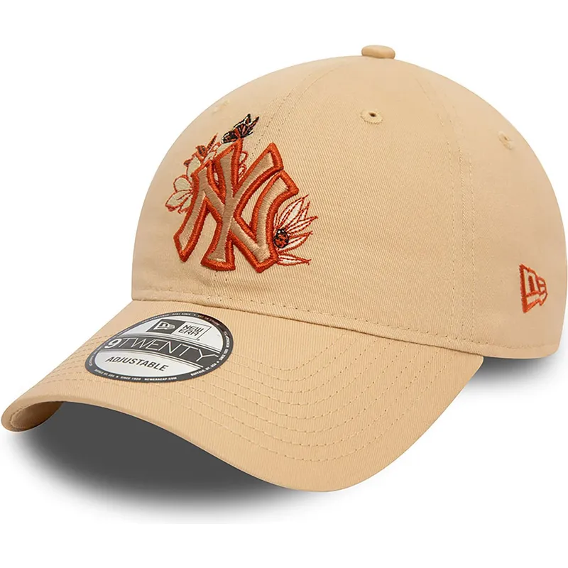 cappelli-curva-marrone-cinghia-regolabile-9twenty-floral-dei-new-york-yankees-mlb-di-new-era