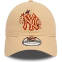 cappelli-curva-marrone-cinghia-regolabile-9twenty-floral-dei-new-york-yankees-mlb-di-new-era