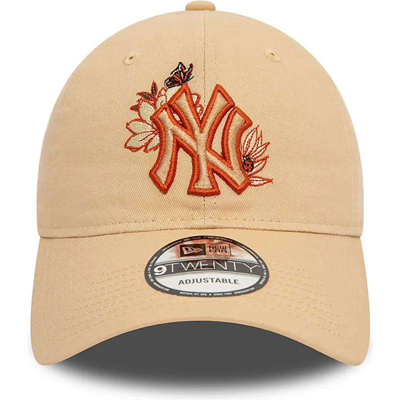 cappelli-curva-marrone-cinghia-regolabile-9twenty-floral-dei-new-york-yankees-mlb-di-new-era