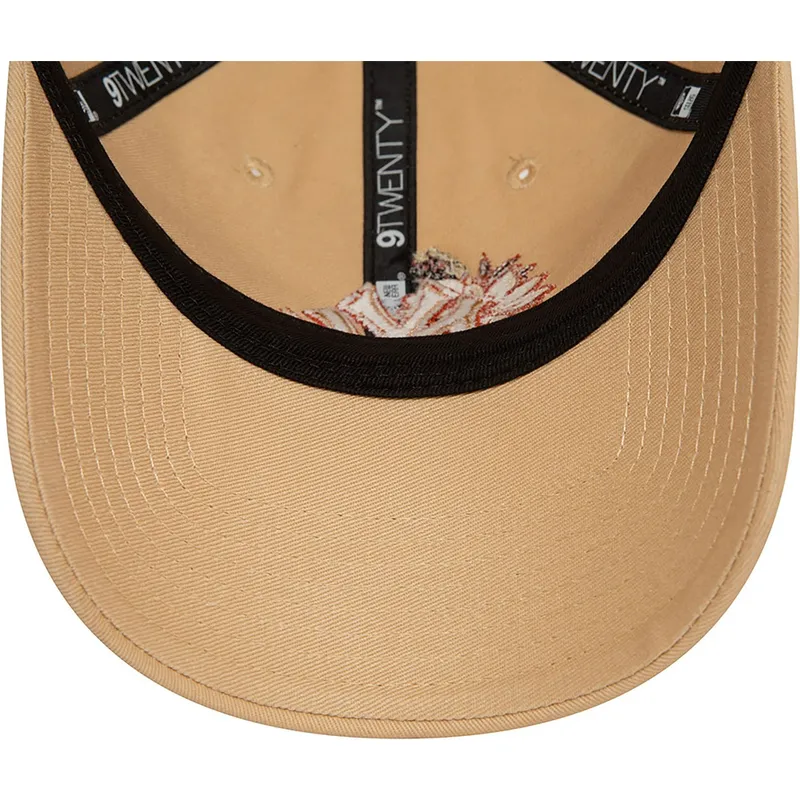 cappelli-curva-marrone-cinghia-regolabile-9twenty-floral-dei-new-york-yankees-mlb-di-new-era