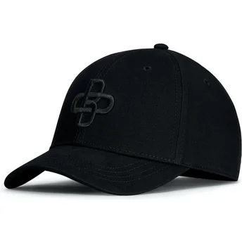 Cappellino curvo nero regolabile con logo nero Baseball Peach di Oblack
