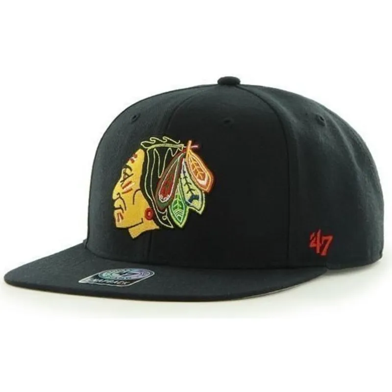 cappelli-piatta-nero-snapback-dei-chicago-blackhawks-nhl-di-47-brand