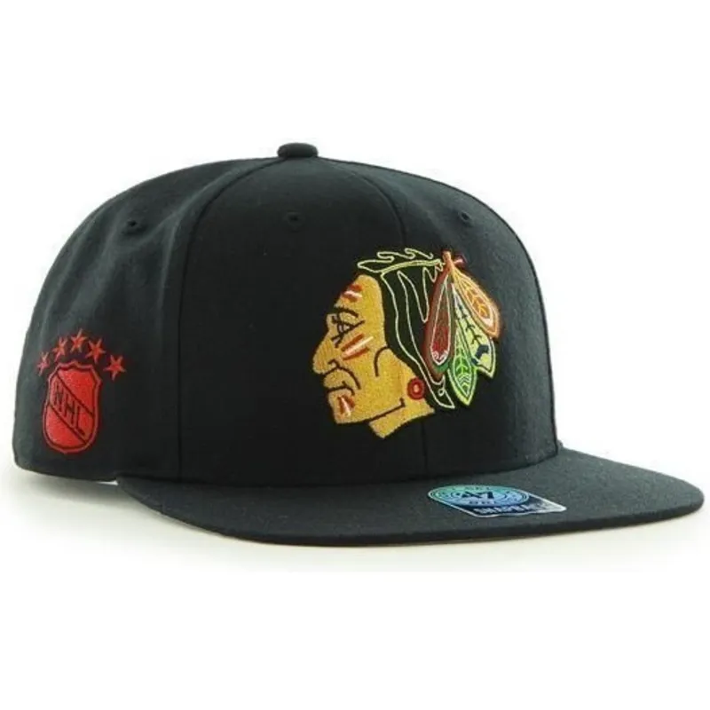 cappelli-piatta-nero-snapback-dei-chicago-blackhawks-nhl-di-47-brand