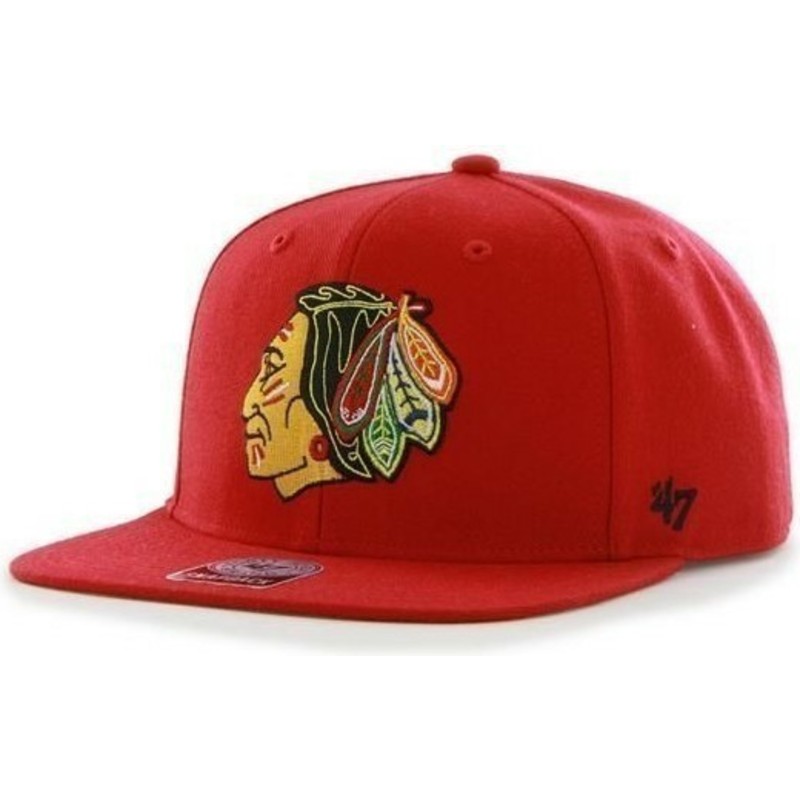 cappellino-visiera-piatta-rosso-snapback-di-chicago-blackhawks-nhl-sure-shot-di-47-brand