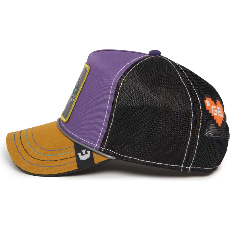 cappellino-trucker-viola-nero-e-marrone-dragone-boss-hammer-and-spike-insert-coin-vol2-the-farm-di-goorin-bros
