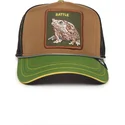 gorra-da-camionista-marrone-nera-e-verde-rana-battle-rash-zits-e-pimple-insert-coin-vol2-the-farm-di-goorin-bros