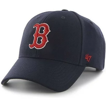 Cappellino visiera curva blu marino con logo rosso di Boston Red Sox MLB Clean Up di 47 Brand