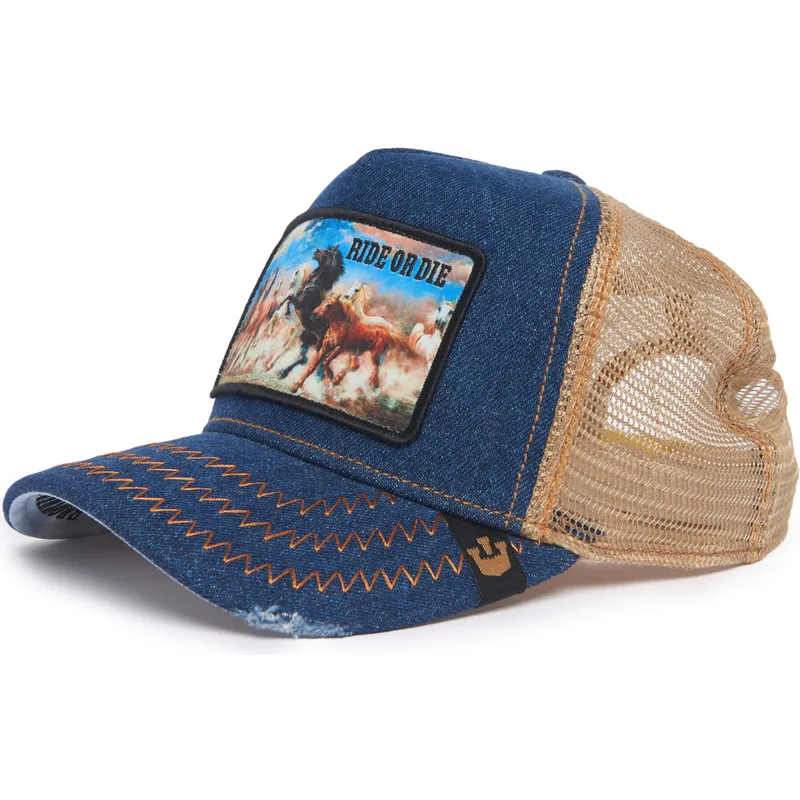 Goorin Bros. Trucker The Cancelled Skull Whisper | Beige E Rosa | Teschio Ricamato E Retro In Rete