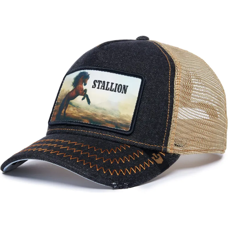 cappellino-trucker-nero-e-beige-cavallo-stallion-model-no-5741110n-rodeo-the-farm-di-goorin-bros