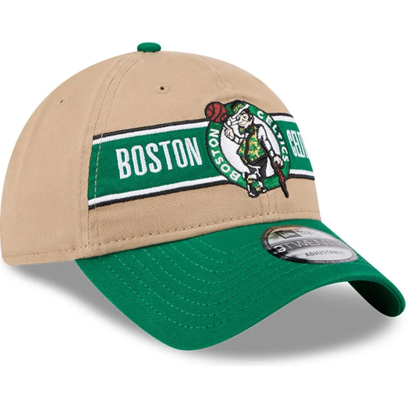 cappellino-curvo-marrone-e-verde-regolabile-9twenty-draft-2024-di-boston-celtics-nba-di-new-era