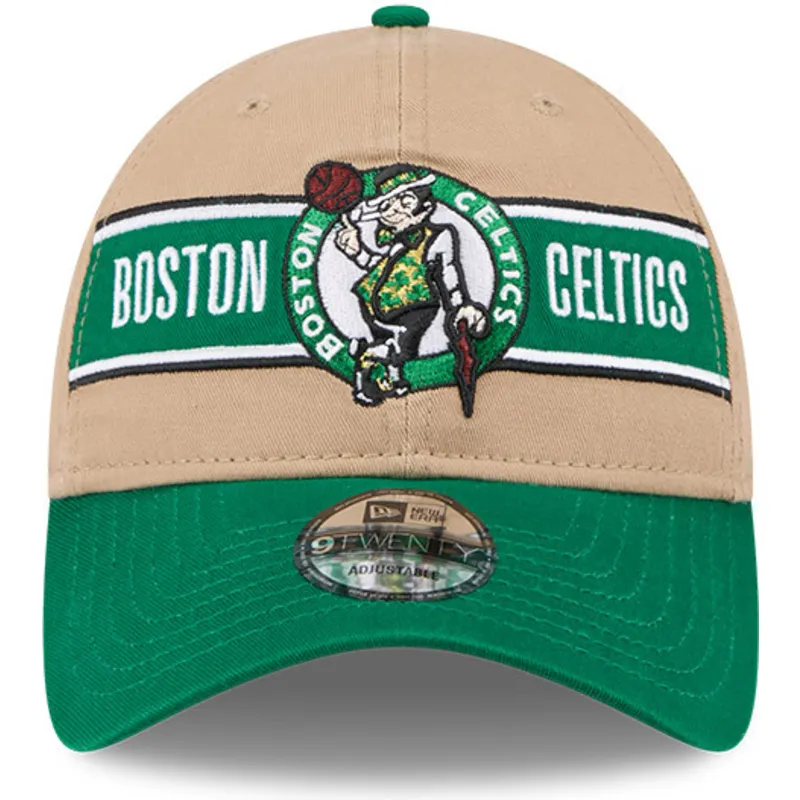 cappellino-curvo-marrone-e-verde-regolabile-9twenty-draft-2024-di-boston-celtics-nba-di-new-era