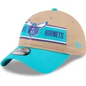 cappellino-curvo-marrone-e-blu-regolabile-9twenty-draft-2024-di-charlotte-hornets-nba-di-new-era