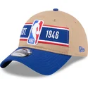 cappellino-curvo-marrone-e-blu-regolabile-9twenty-draft-2024-nba-di-new-era