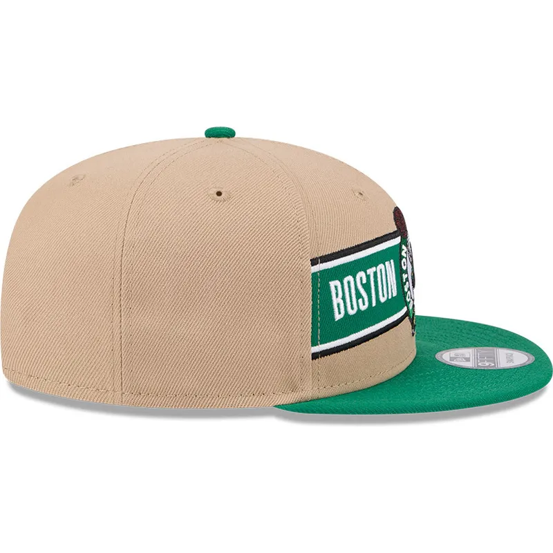 cappello-piatto-marrone-e-verde-snapback-9fifty-draft-2024-di-boston-celtics-nba-di-new-era