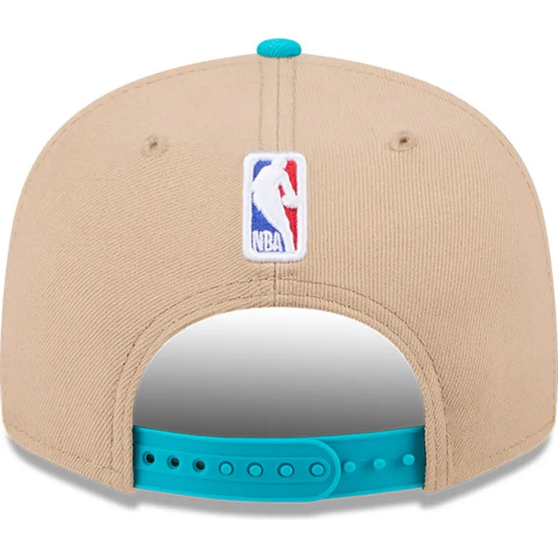 cappello-piatto-marrone-e-blu-snapback-9fifty-draft-2024-di-charlotte-hornets-nba-di-new-era