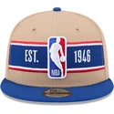 cappello-piatto-marrone-e-blu-snapback-9fifty-draft-2024-nba-di-new-era