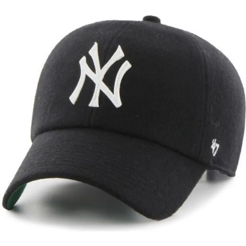 cappelli-curva-nero-cinghia-regolabile-cinta-de-piel-dei-new-york-yankees-mlb-di-47-brand cappelli-curva-nero-cinghia-regolabile-cinta-de-piel-dei-new-york-yankees-mlb-di-47-brand