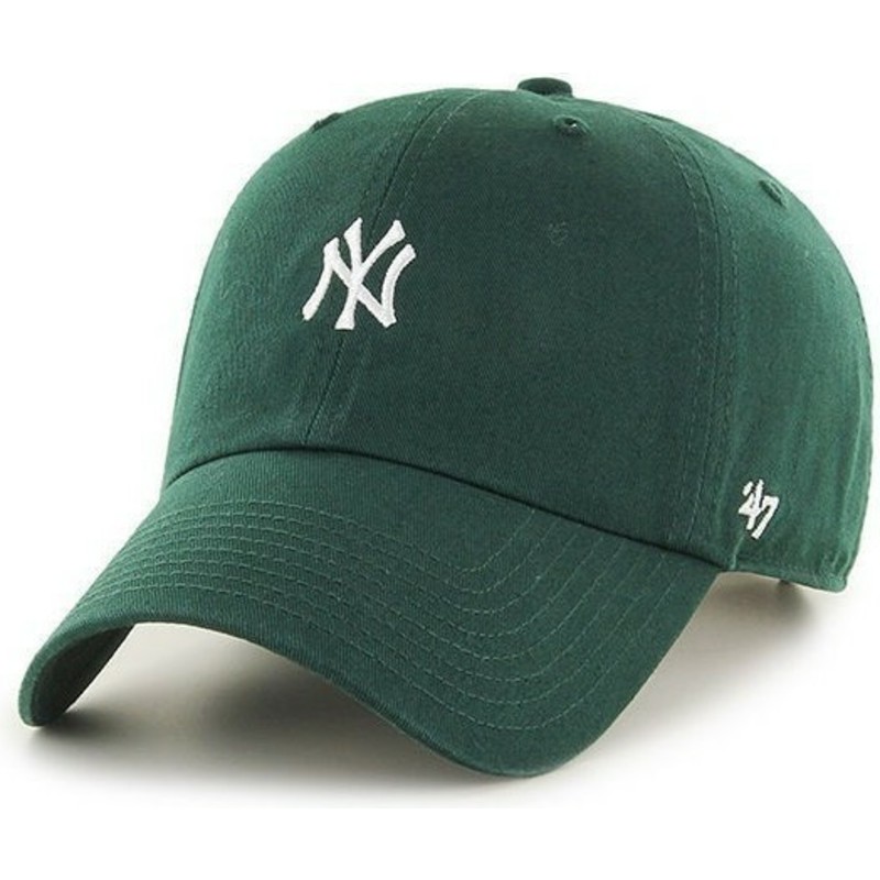 cappellino-visiera-curva-verde-con-piccolo-logodi-new-york-yankees-mlb-clean-up-di-47-brand