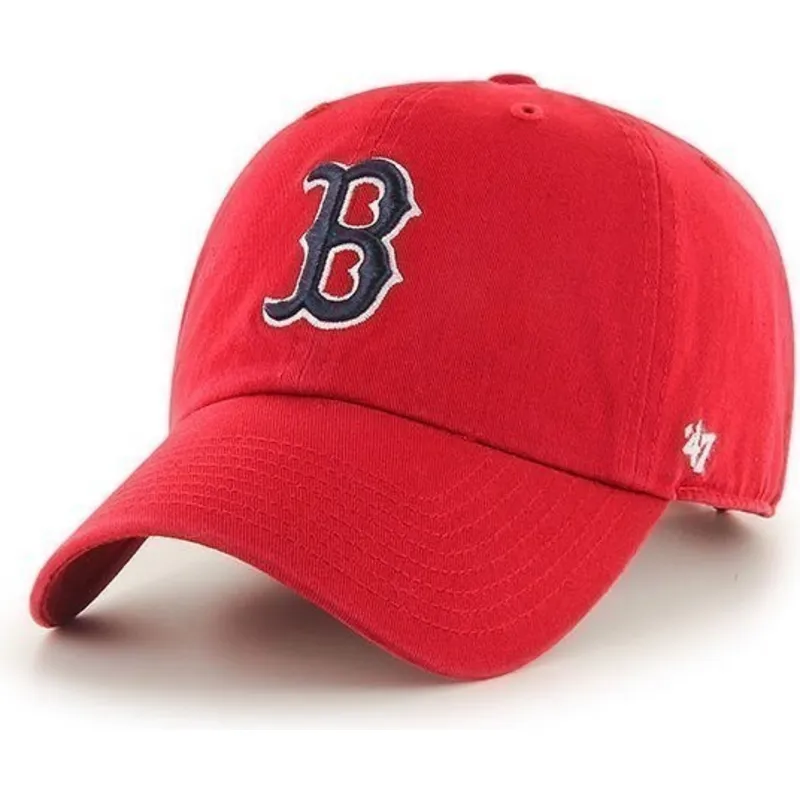 cappelli-curva-rosso-cinghia-regolabile-dei-boston-red-sox-mlb-di-47-brand