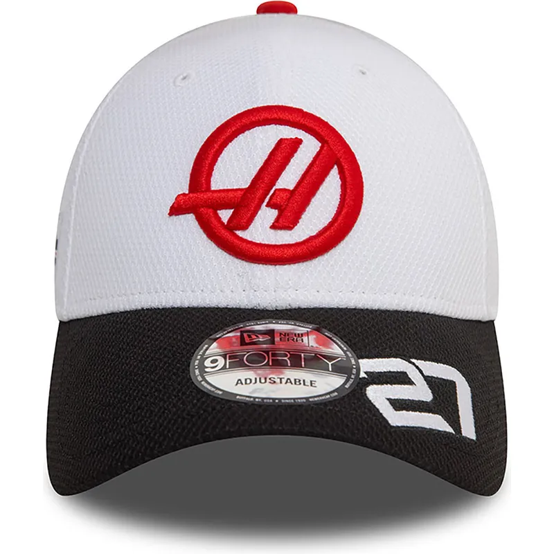 cappellino-visiera-curva-bianco-e-nero-snapback-nico-hulkenberg-9forty-di-haas-f1-team-formula-1-di-new-era