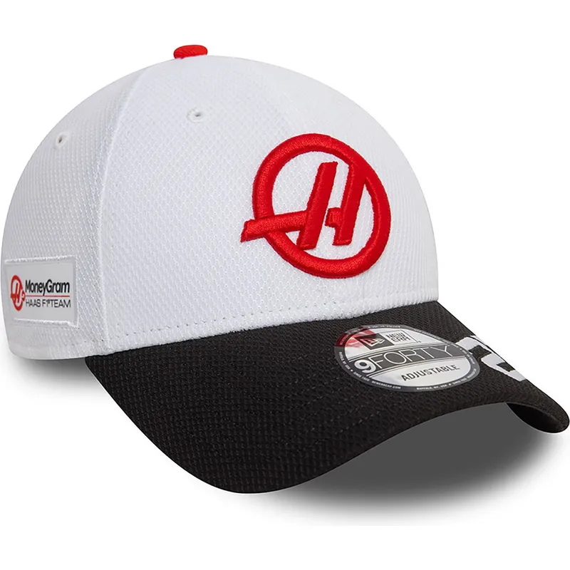 cappellino-visiera-curva-bianco-e-nero-snapback-nico-hulkenberg-9forty-di-haas-f1-team-formula-1-di-new-era